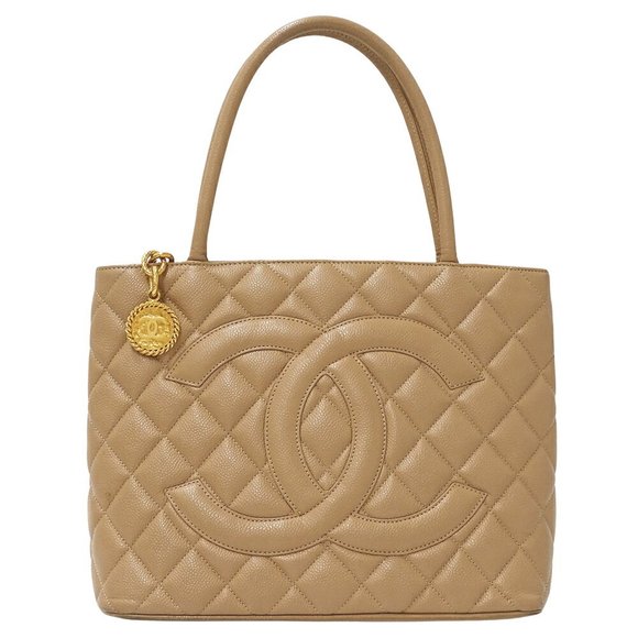 CHANEL Beige Caviar Leather Tote Bag - Picture 1 of 16